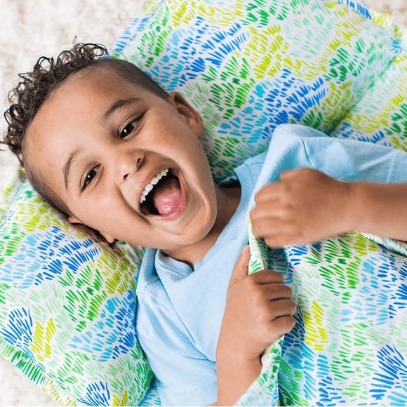 LOVERY Blue Green Nap Mat 100% Organic - Picture 2 of 5